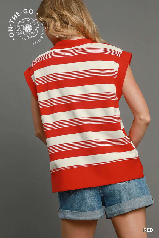 Dani Half Zip Textured Top
