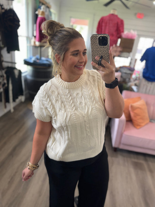 Cozy Cable Drop Shoulder Sweater
