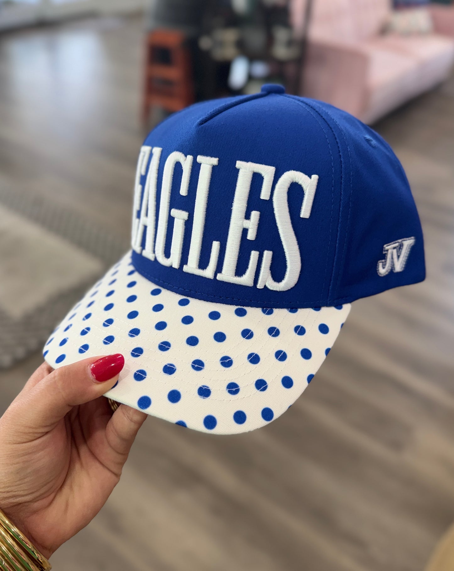 Eagles Blue and White Polka Dot Hat