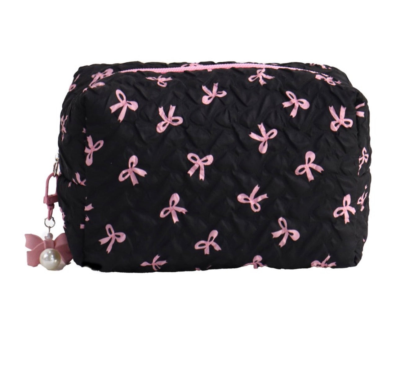 Bow Printed Cosmetic Pouch