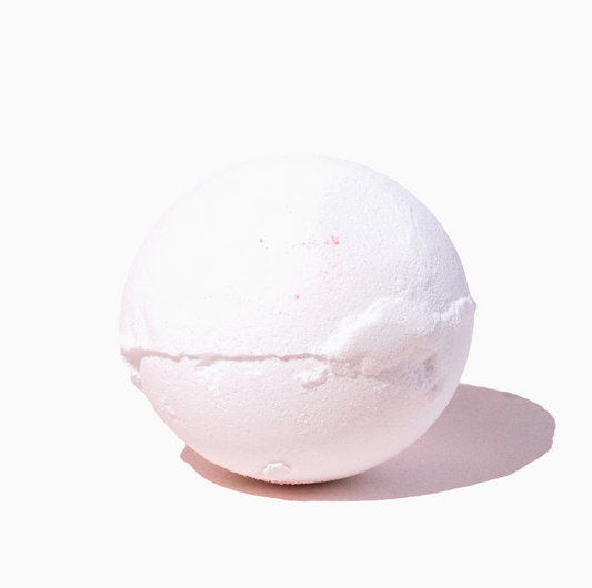 White bath bomb on a white background