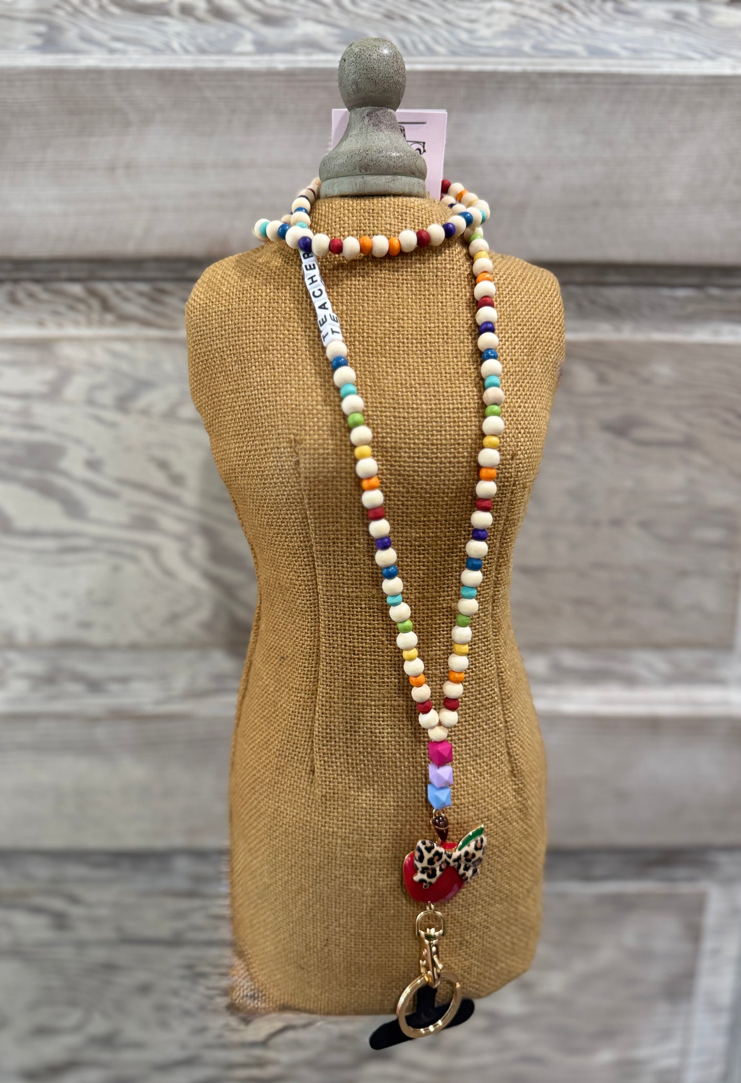 Colorful Teacher Lanyard- Apple