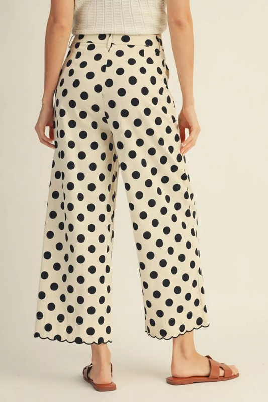 Elaine Polka Dot Scallop Pants