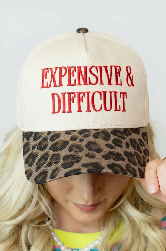 Expensive and Difficult Leopard Trucker Hat
