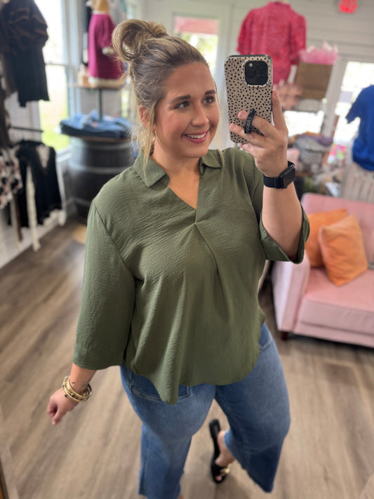 Classic Charm Collared Top