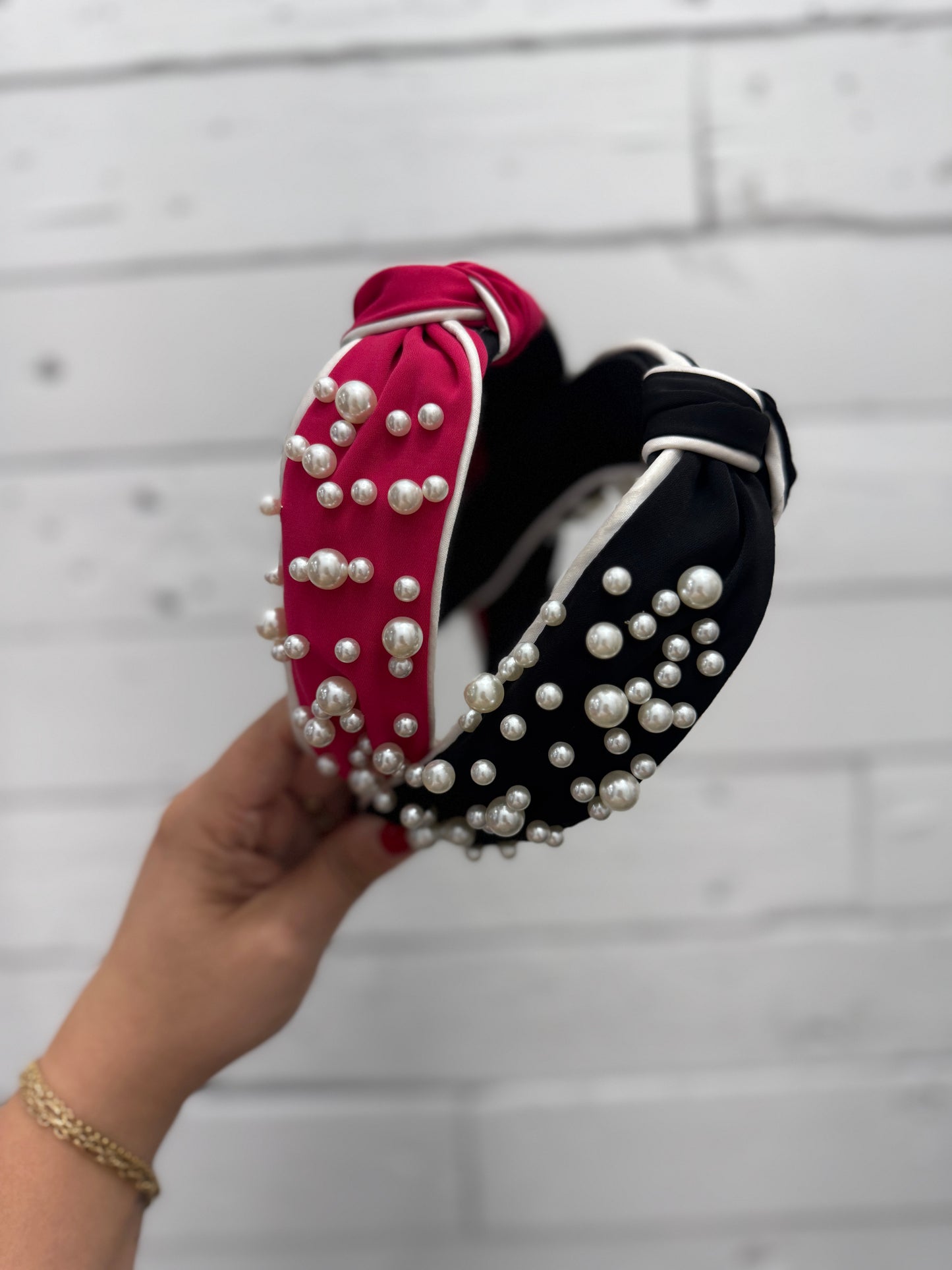 Pearl + Pin Stripe Headband