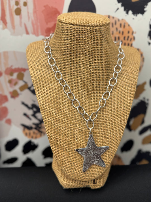 Star Pendant Necklace-Silver