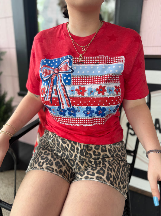 Coquette American Flag Star Tee