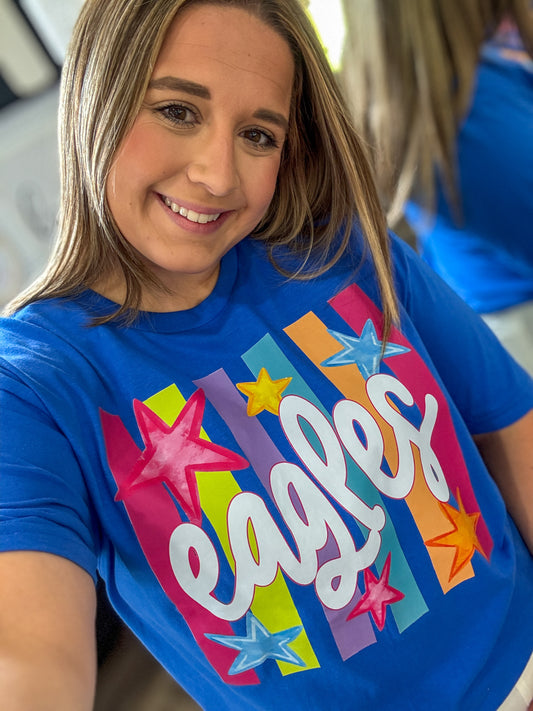 Preppy Eagles Colorful Striped Tee
