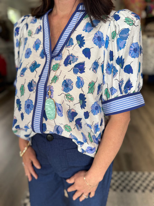 Elena Floral Print Puff Sleeve Top