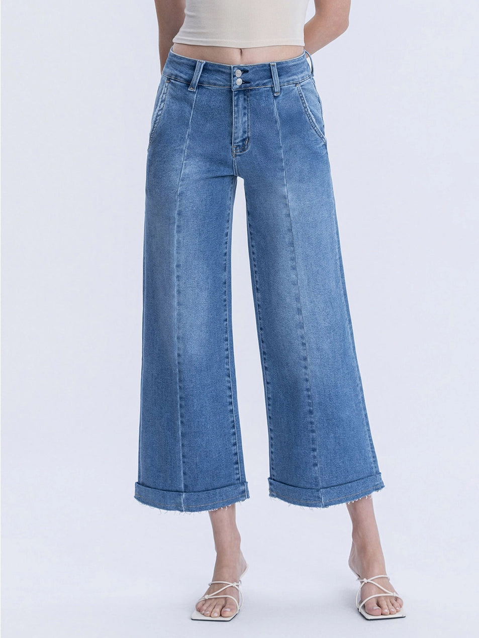 Ingenuity High-Rise Two Button Trouser Wide Jeans