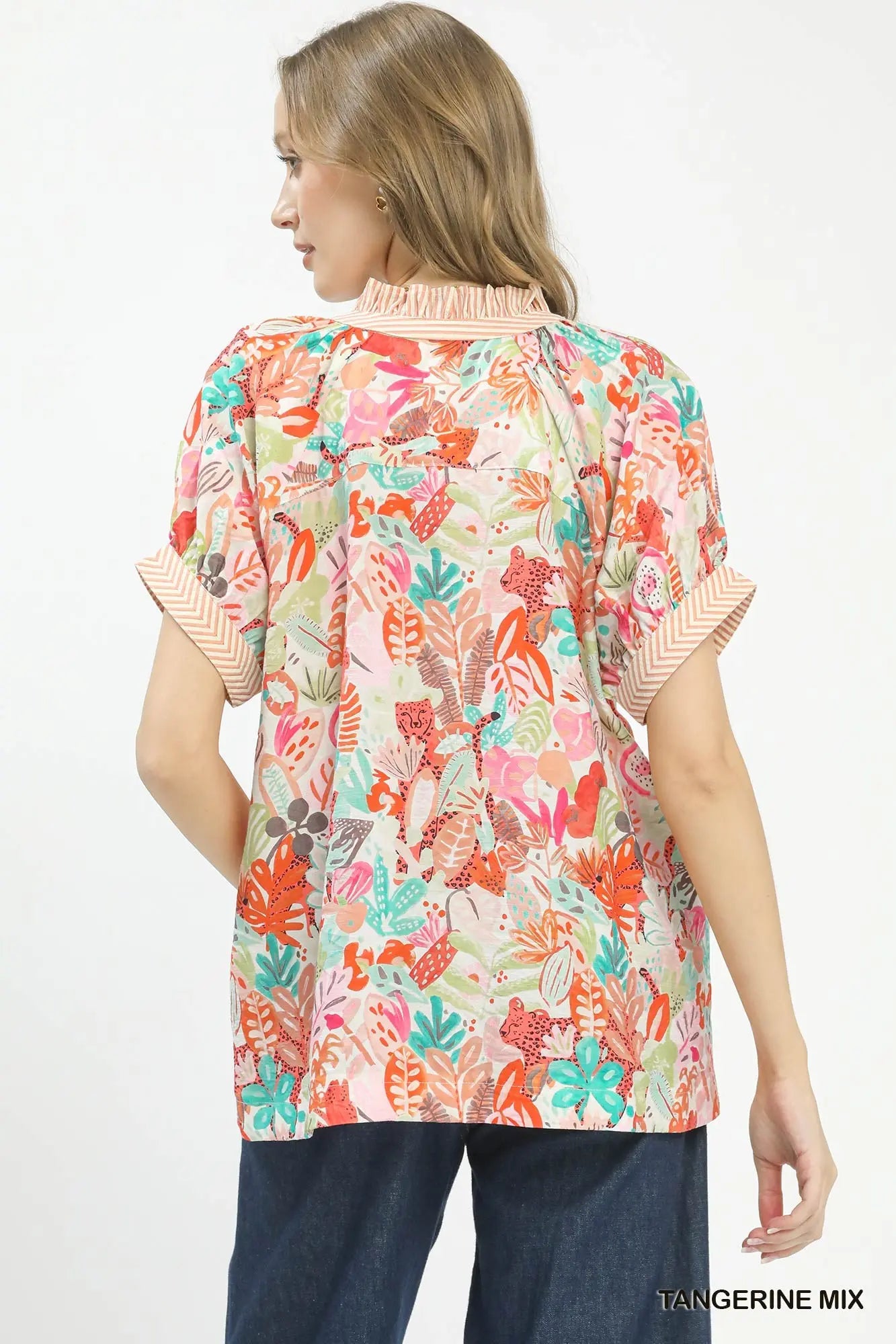 Allie Mix Boho Printed V-Neck Top