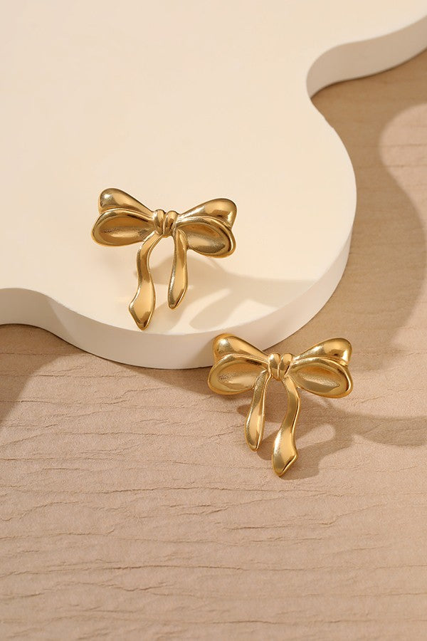 18k Stainless Steel Bow Studs