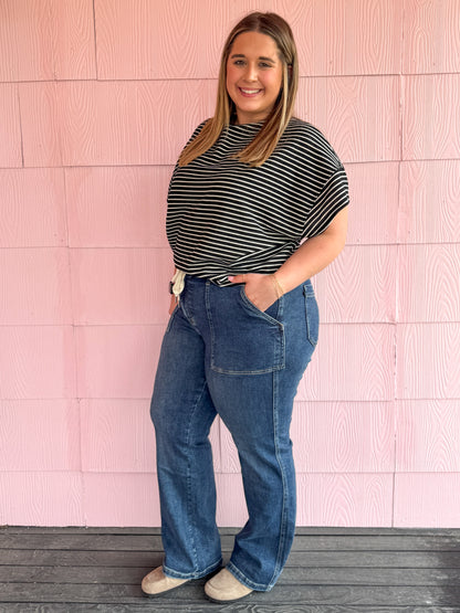 Marcie HW Drawstring Wide Jeans