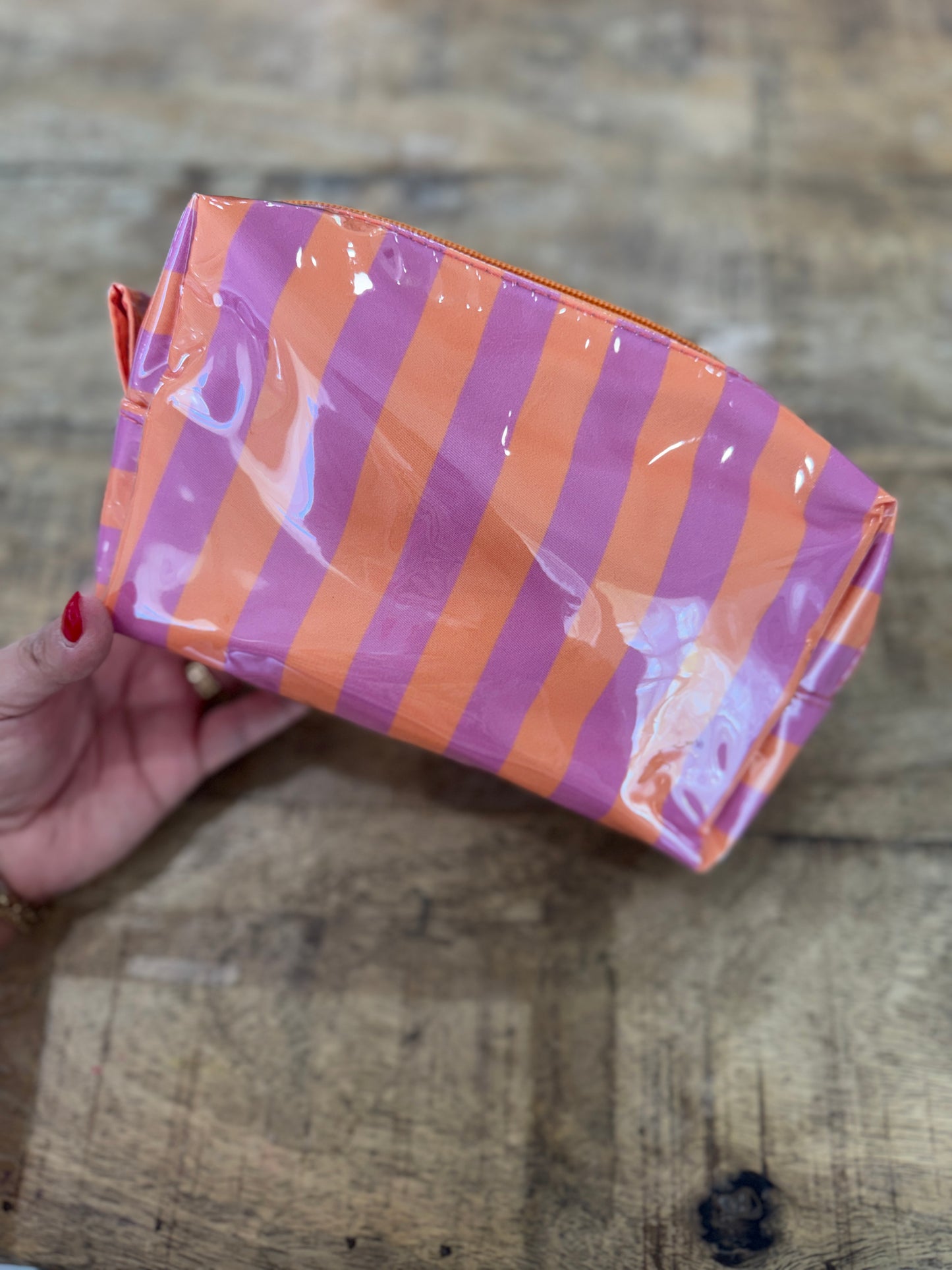 Stripe Cosmetic Bag- Small