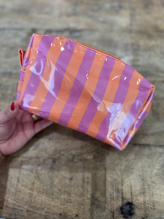 Stripe Cosmetic Bag- Small