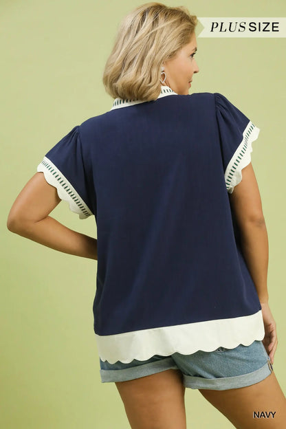 Alicia Linen Flutter Sleeve Top
