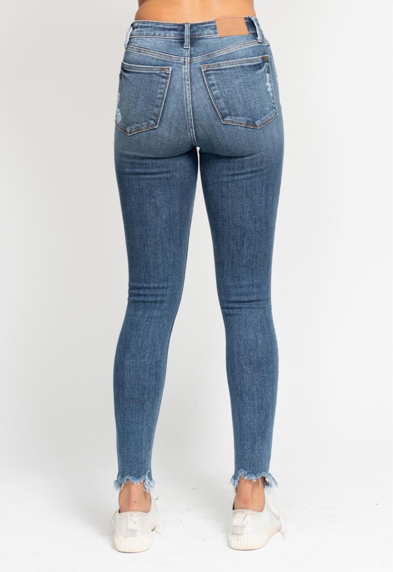 Briana High-Waist Skinny Shark Bit Jeans