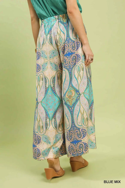Bella Printed Pull-On Skirt Pants