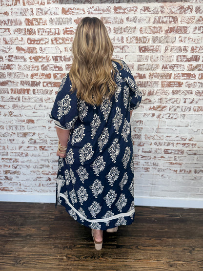 Carol Abstract Print Midi Dress