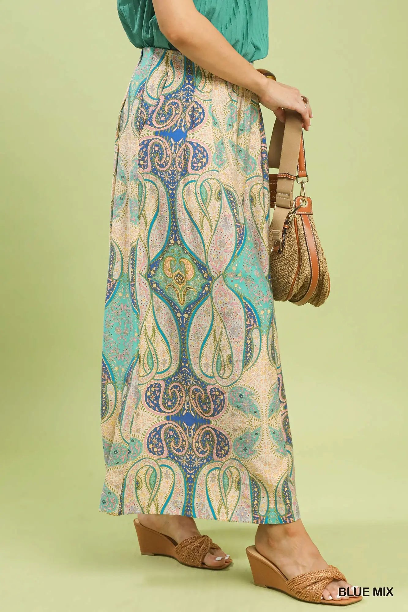 Bella Printed Pull-On Skirt Pants