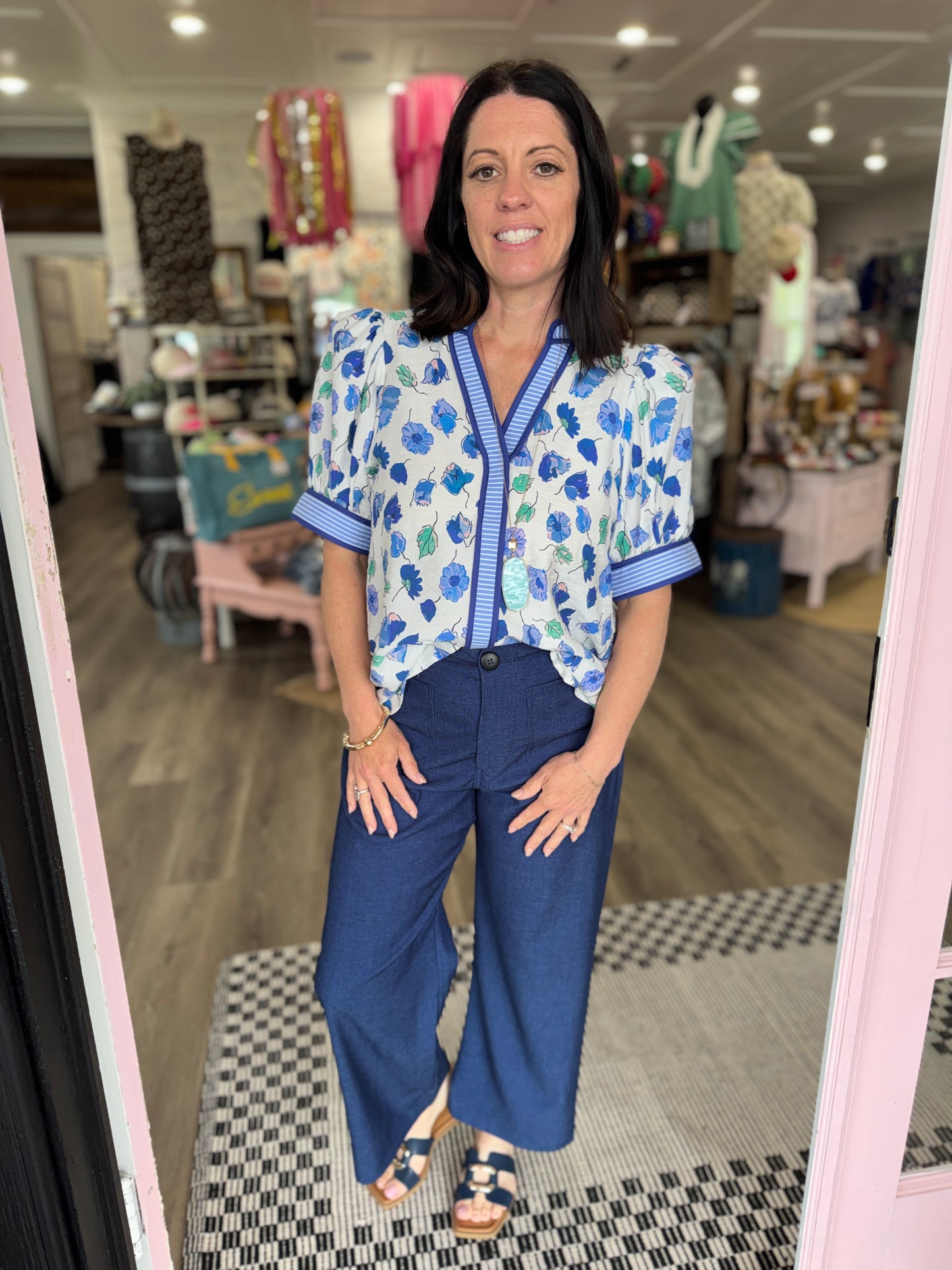 Elena Floral Print Puff Sleeve Top