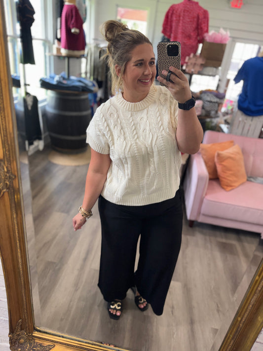 Cozy Cable Drop Shoulder Sweater