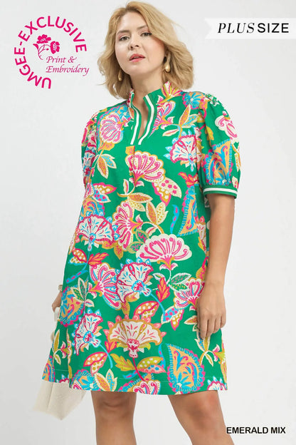 Emerson Paisley Print Puff Sleeve Dress