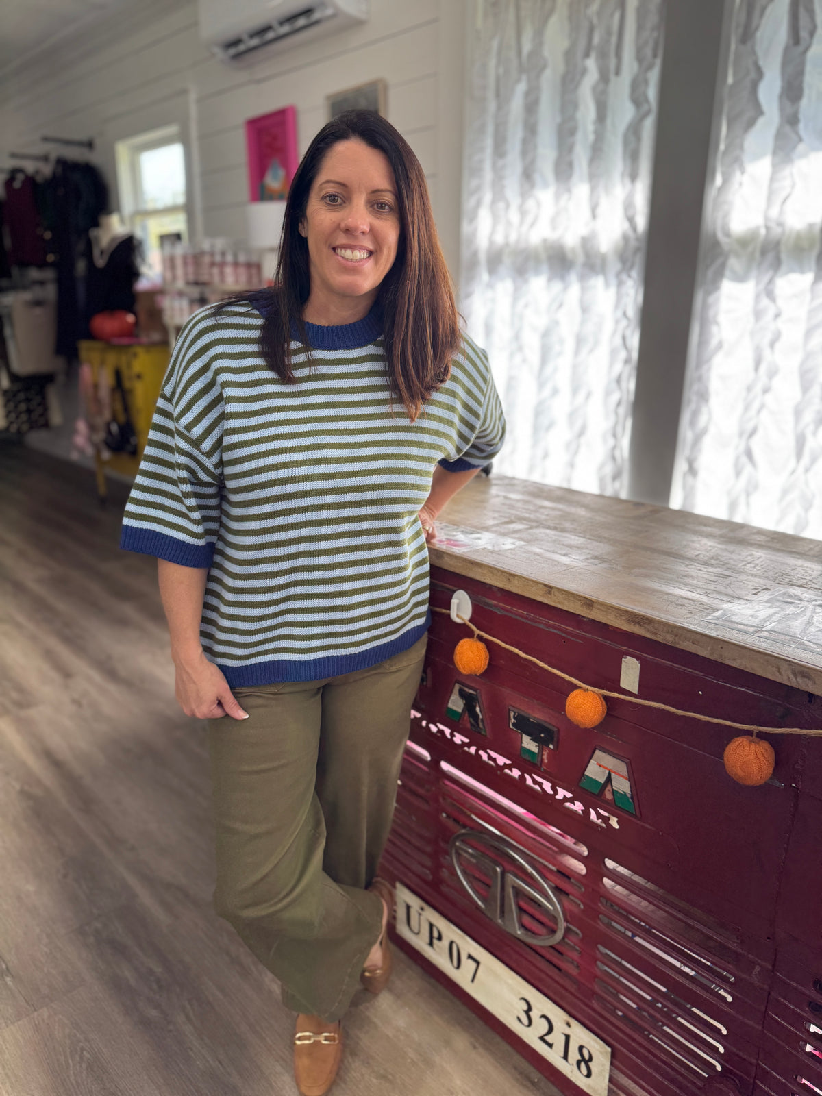 Kassie Half Sleeve Striped Sweater