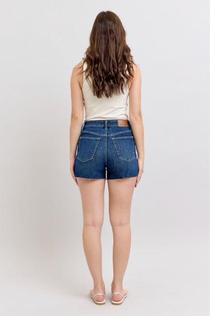 Cassie High Waist Criss Cross Waistband Shorts