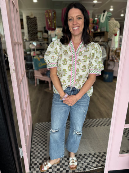 Josie Floral Print Puff Sleeve Top