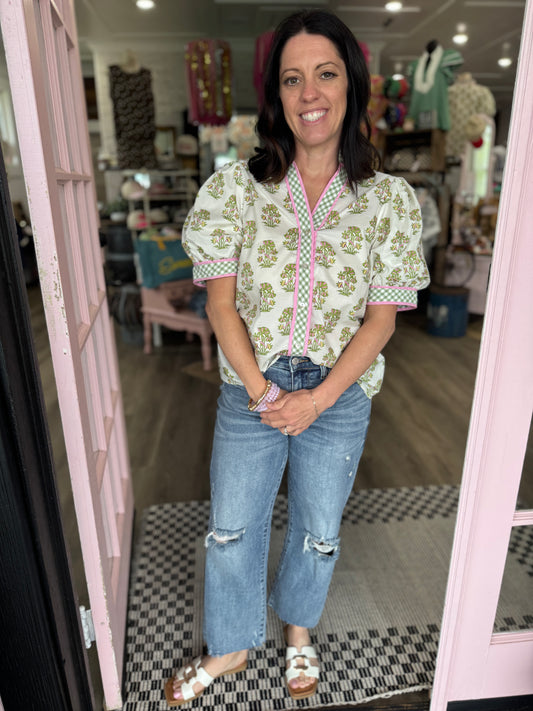 Josie Floral Print Puff Sleeve Top