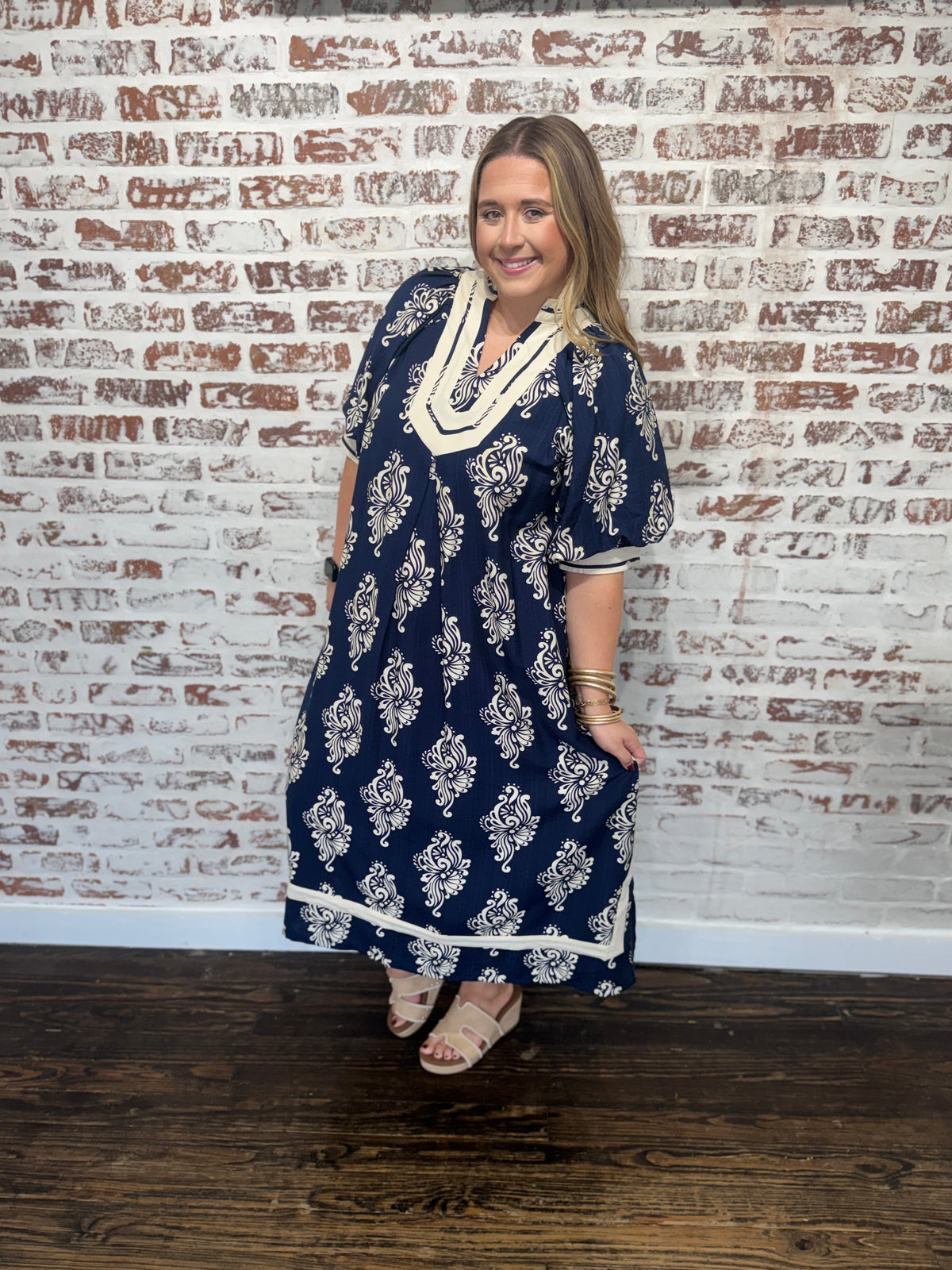 Carol Abstract Print Midi Dress