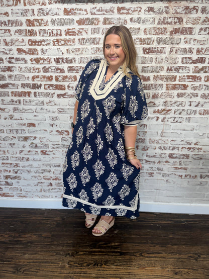 Carol Abstract Print Midi Dress