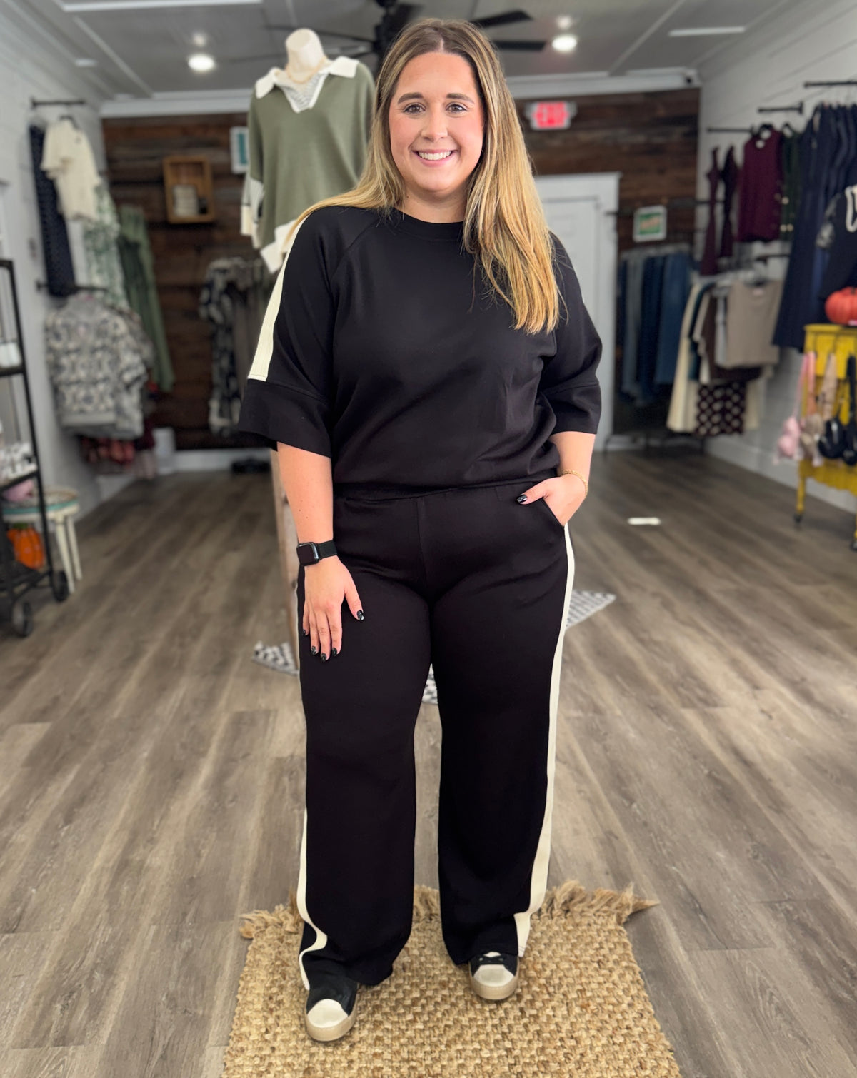 Terri Contrast Tape Scuba Knit Set