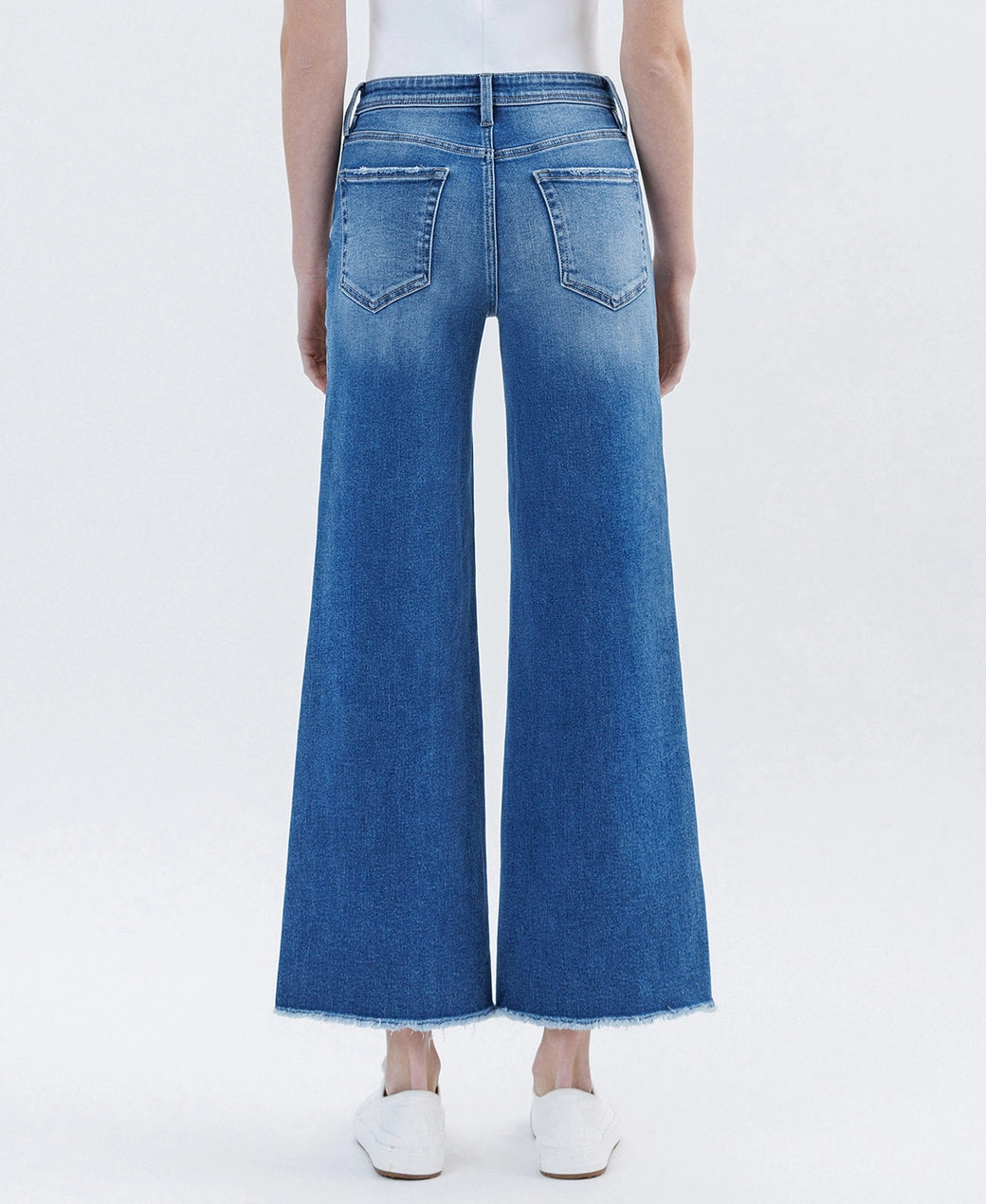 Advocates High Rise Raw Hem Ankle Wide Leg Jeans