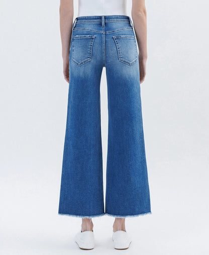 Advocates High Rise Raw Hem Ankle Wide Leg Jeans