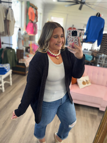 Oh So Cozy Cardigan- Black