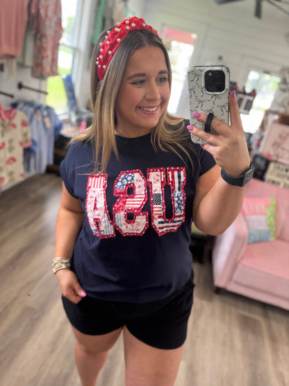 USA Navy Embroidered Tee