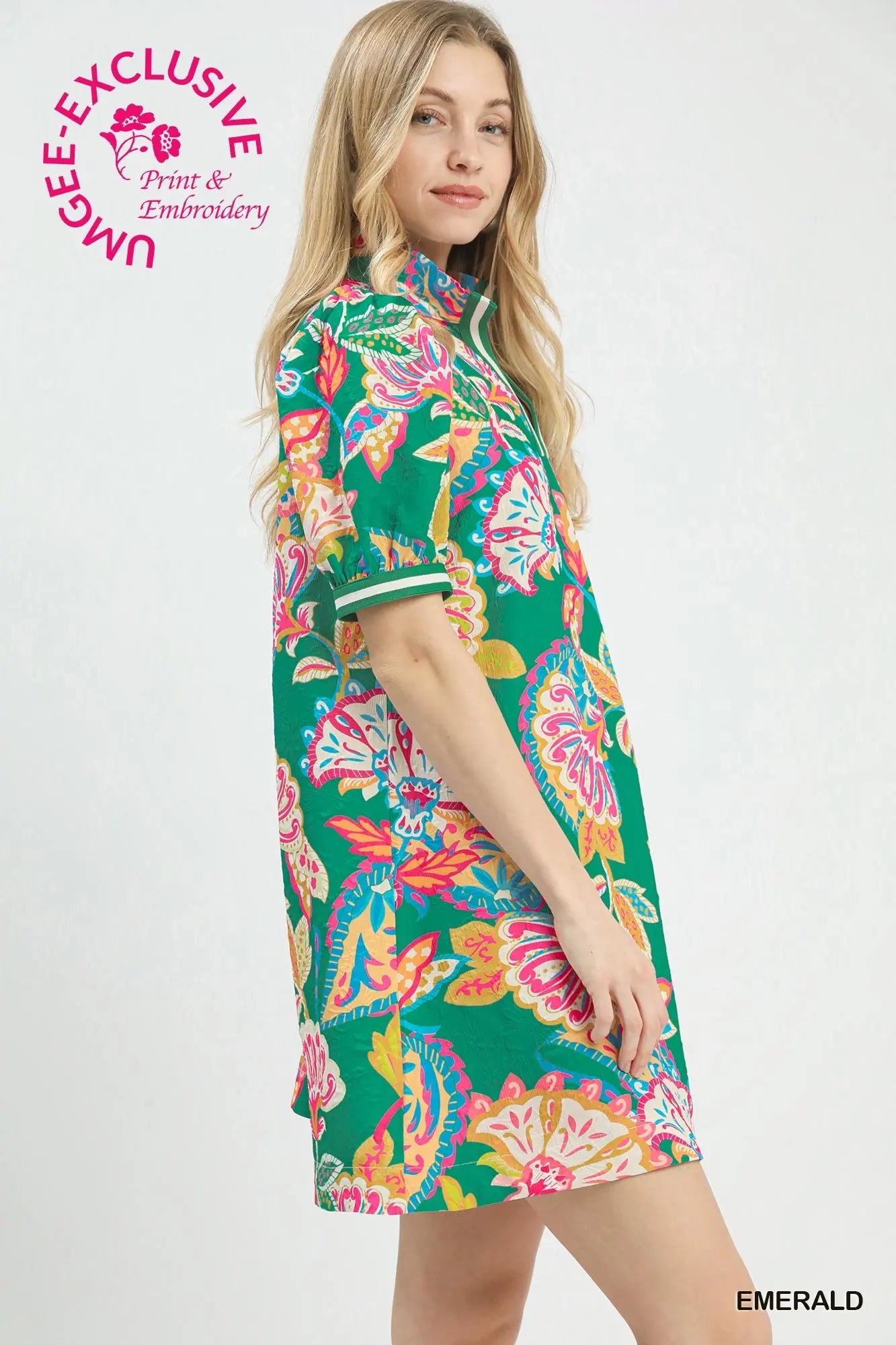 Emerson Paisley Print Puff Sleeve Dress
