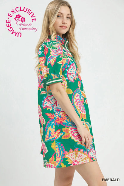 Emerson Paisley Print Puff Sleeve Dress