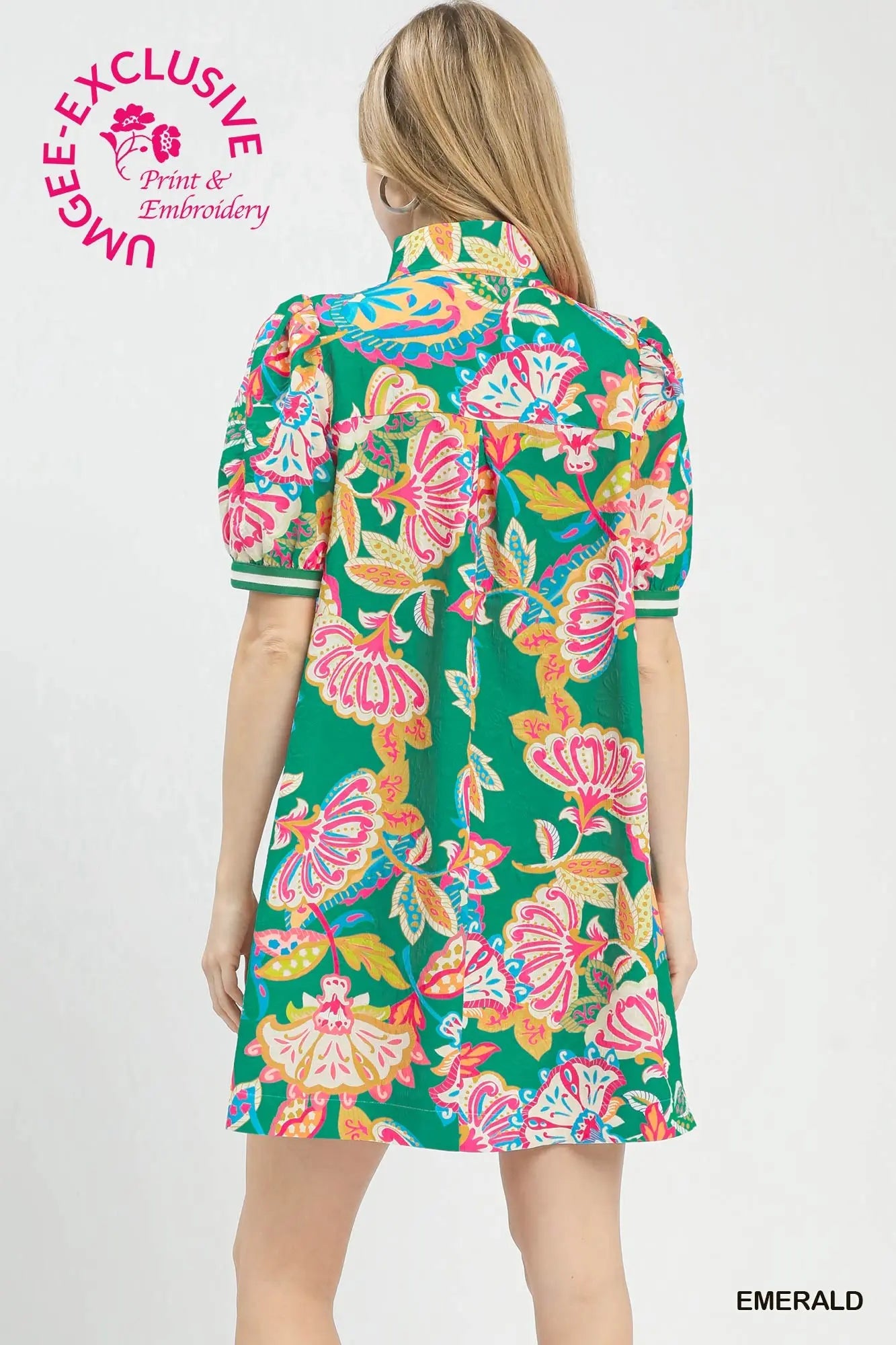 Emerson Paisley Print Puff Sleeve Dress