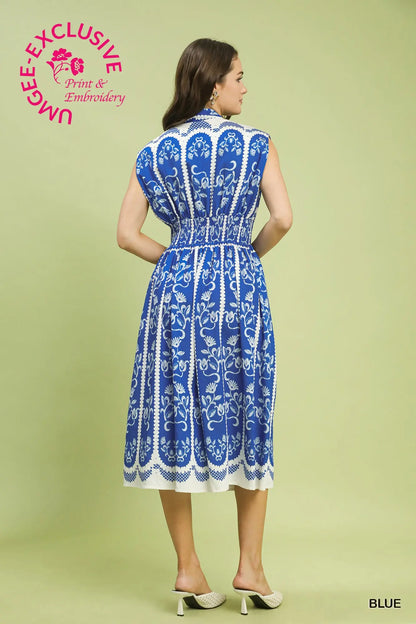 Brooke Sleeveless Smocked Midi Dress