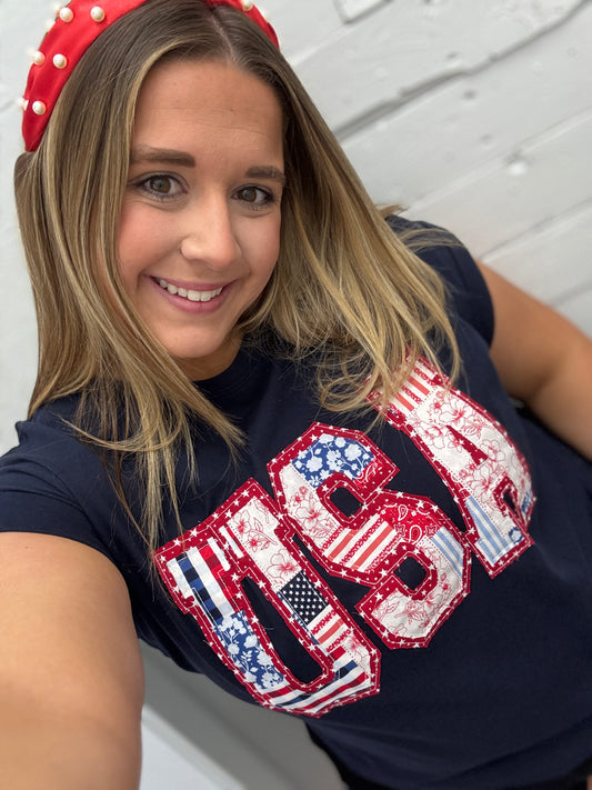 USA Navy Embroidered Tee