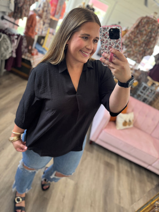 Classic Charm Collared Top