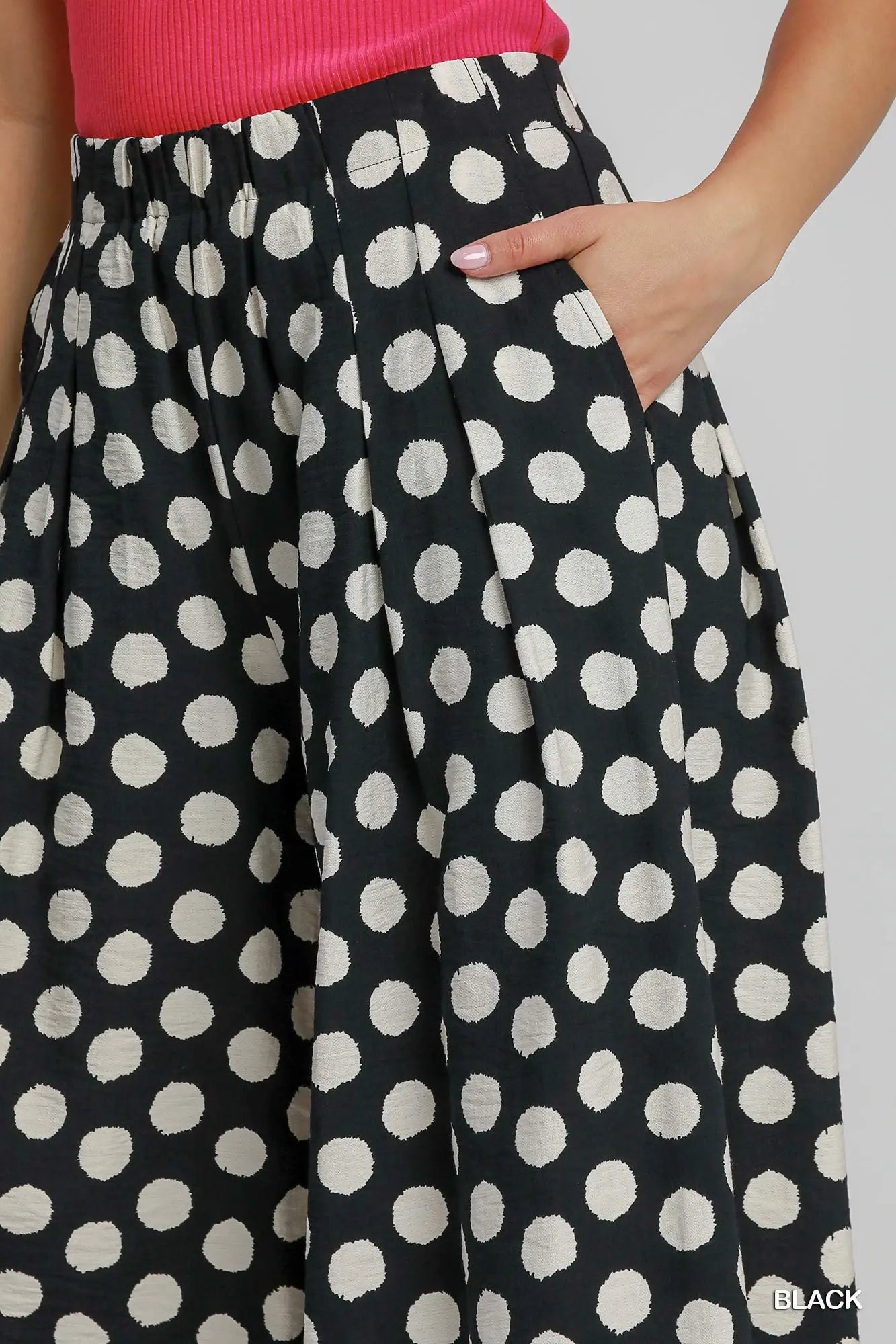 Hunter Polka Wide Leg Pants-Black