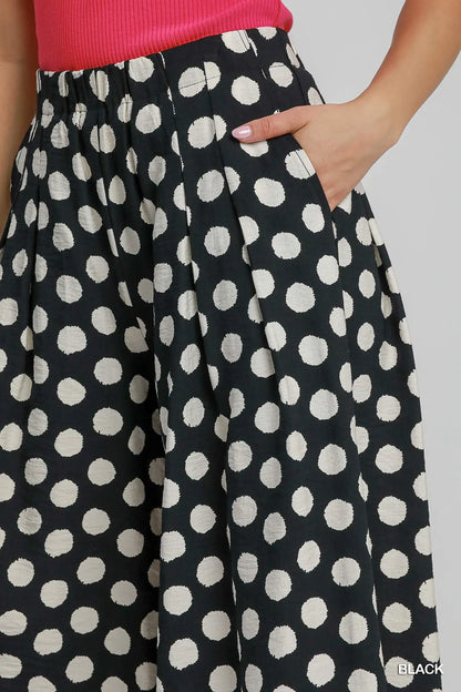 Hunter Polka Wide Leg Pants-Black