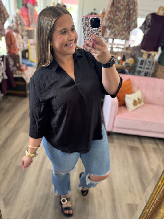 Classic Charm Collared Top