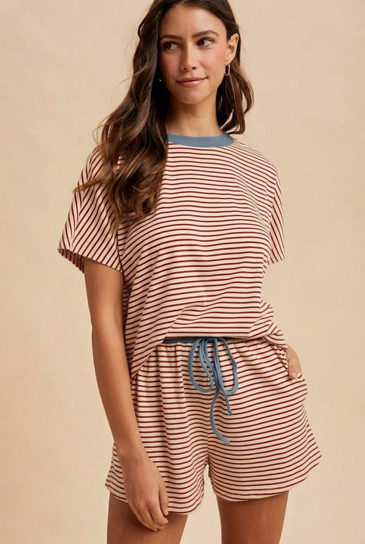Easy Days Knit Lounge Set-Brick