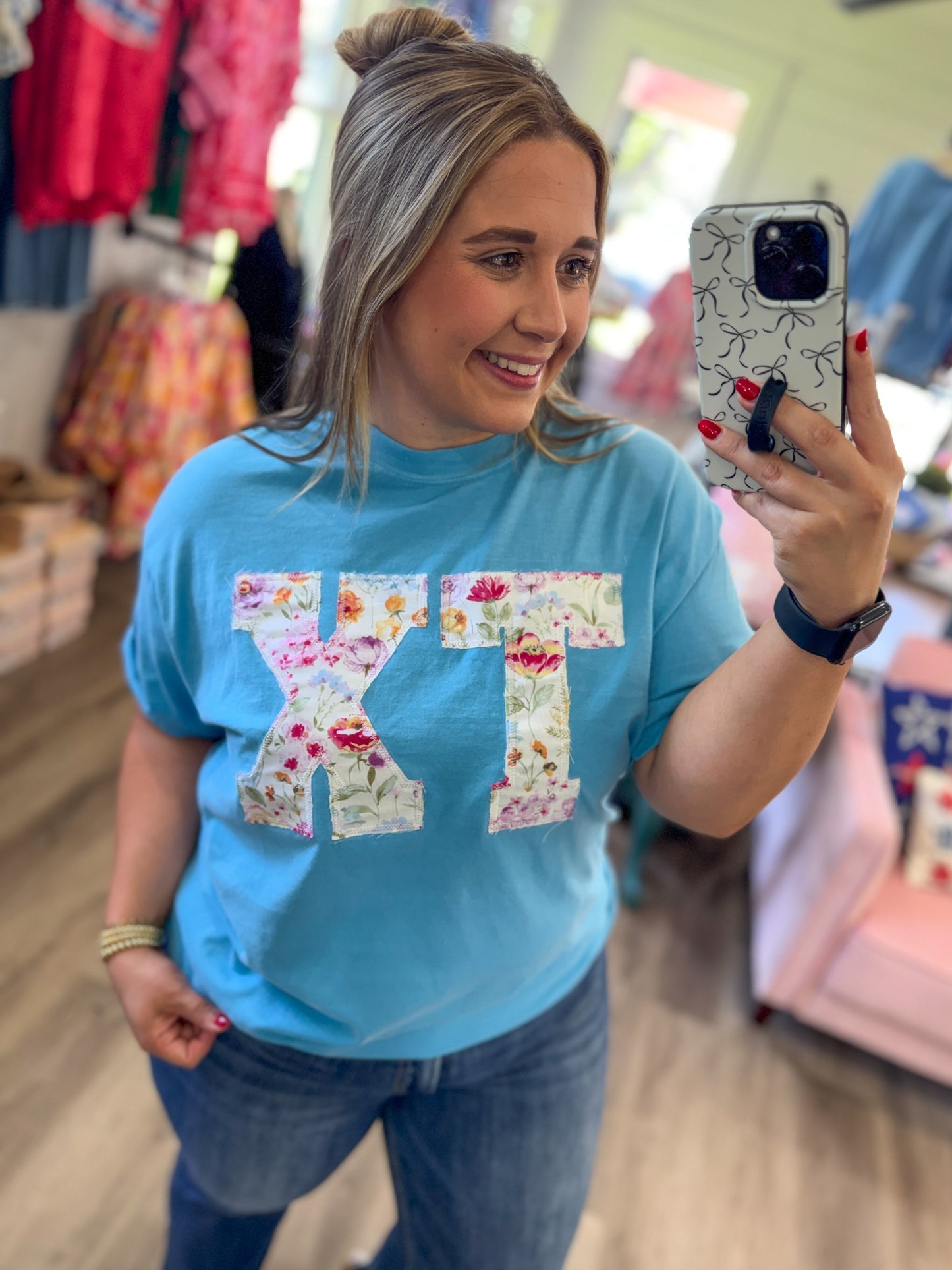 TX Embroidered Tee-Blue